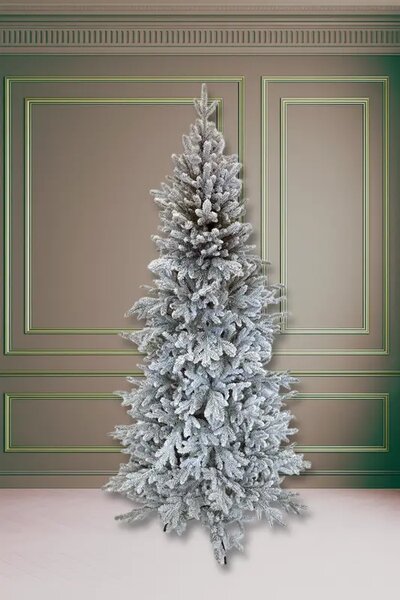 Umelý vianočný stromček Aspen 210 cm – zasnežený slim model 100% PE - 201 - 230 cm - So snehom - 91 do 110cm