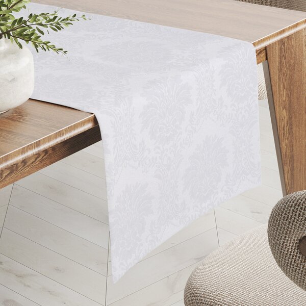 Biante Dekoračný behúň na stôl Monako PM-122 Zámocký vzor biely 20x120 cm