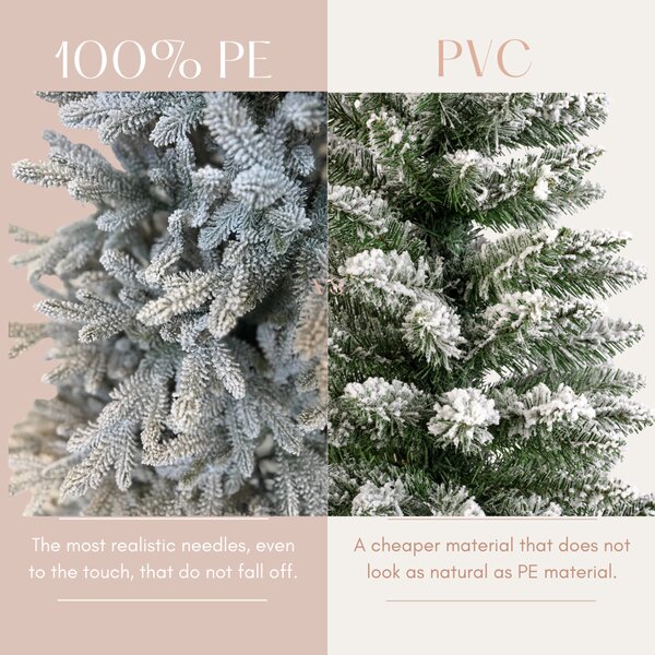Umelý vianočný stromček Aspen 210 cm – zasnežený slim model 100% PE - 201 - 230 cm - So snehom - 91 do 110cm
