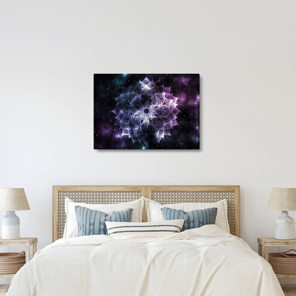 Obraz - Lotusová mandala vo vesmíre (70x50 cm)