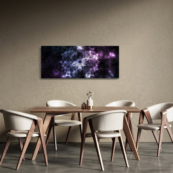 Obraz - Lotusová mandala vo vesmíre (120x50 cm)