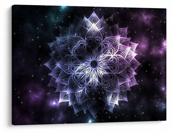Obraz - Lotusová mandala vo vesmíre (70x50 cm)