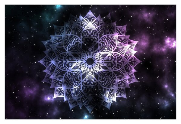 Obraz - Lotusová mandala vo vesmíre (90x60 cm)