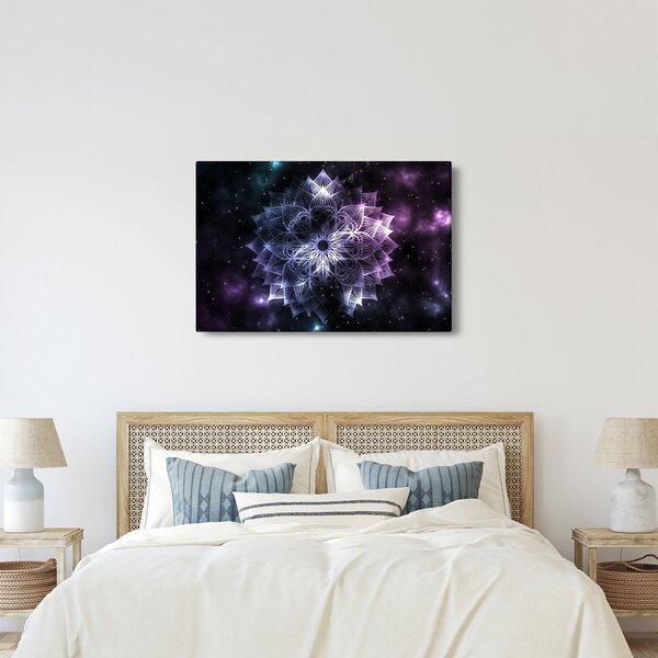 Obraz - Lotusová mandala vo vesmíre (90x60 cm)