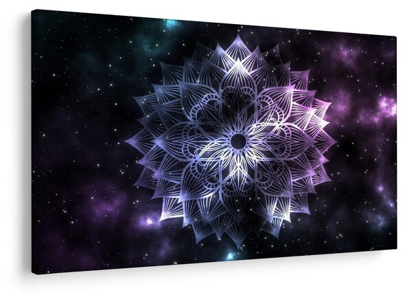 Obraz - Lotusová mandala vo vesmíre (90x60 cm)