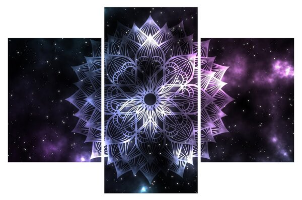 Obraz - Lotusová mandala vo vesmíre (90x60 cm)
