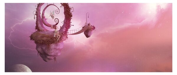 Obraz - Víla na plávajúcom ostrove (120x50 cm)