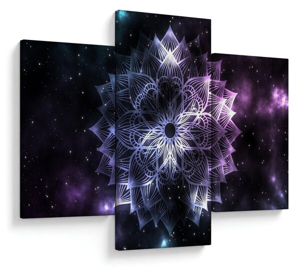 Obraz - Lotusová mandala vo vesmíre (90x60 cm)