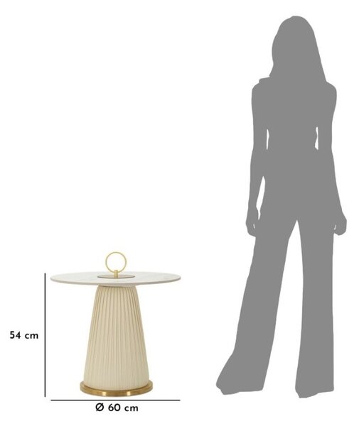 Dizajnový konferenčný stolík Venturo 60 cm krémový