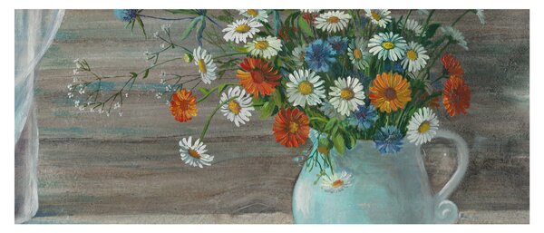 Obraz - Lúčne kvety, olejomaľba (120x50 cm)