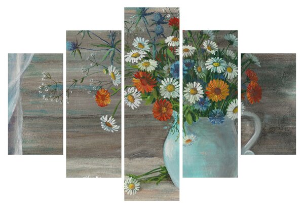 Obraz - Lúčne kvety, olejomaľba (150x105 cm)