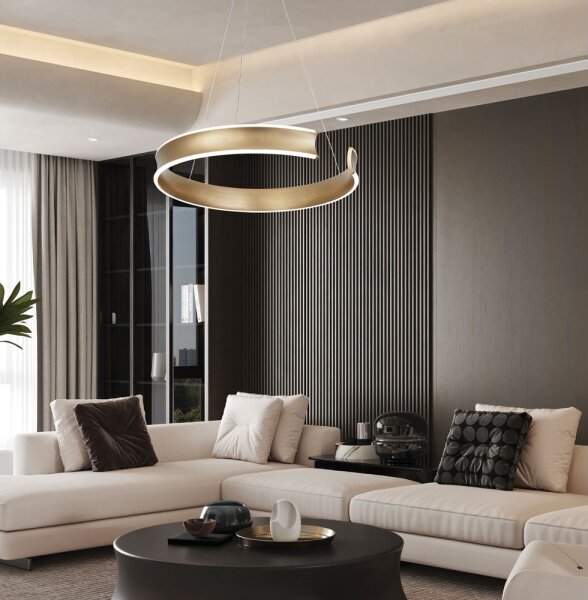 LED luster na lanku MARLEN LED/36W/230V zlatý