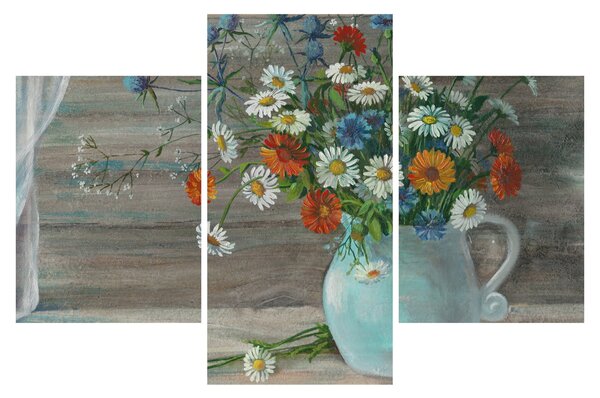 Obraz - Lúčne kvety, olejomaľba (90x60 cm)