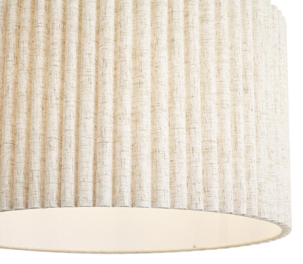 Japandi závesná lampa béžová s ľanovým tienidlom 50cm - Fedde