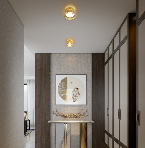 LED Stropné svietidlo LUXE LED/12W/230V pr. 14,8 cm mosadz