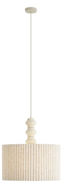 Japandi závesná lampa béžová s ľanovým tienidlom 50cm - Fedde