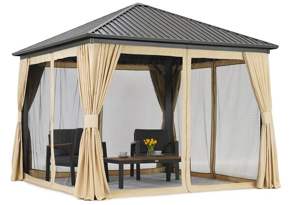 Kovový altánok Sardinia Premium 3x3 Garden Point béžový