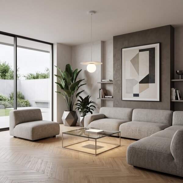 Luster na lanku FLAT 1xE27/15W/230V biela