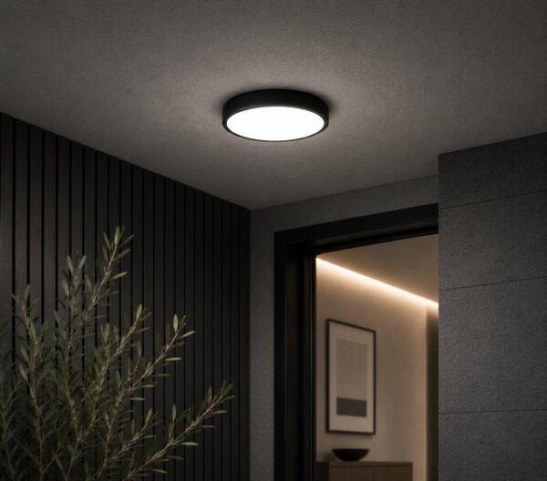 Brilagi -LED Kúpeľňové stropné svietidlo ZENNA LED/12W/230V pr. 25 cm IP44 čierne