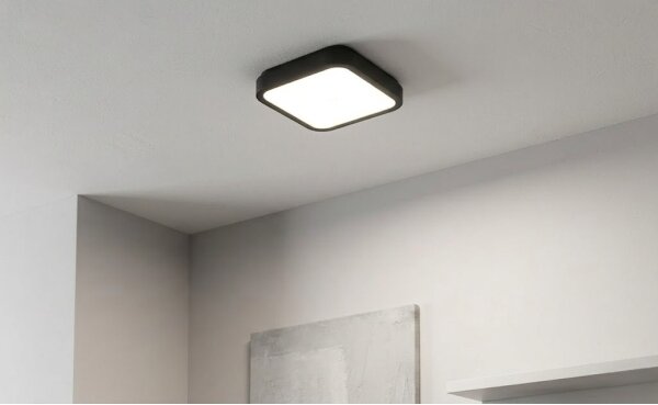 Brilagi - LED kúpeľňové stropné svietidlo so senzorom ZENNA LED/12W/230V 24x24 cm IP44 čierna