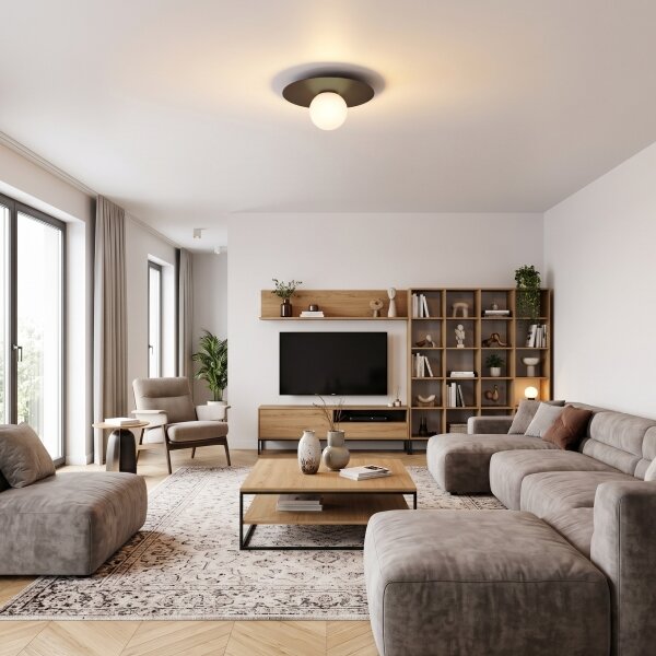 Stropné svietidlo FLAT 1xE27/15W/230V 55x60 cm hnedé