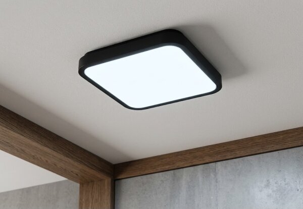Brilagi - LED Kúpeľňové stropné svietidlo ZENNA LED/24W/230V 34,5x34,5 cm IP44 čierna