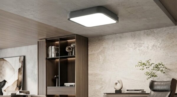 Brilagi-LED Kúpeľňové stropné svietidlo so senzorom ZENNA LED/18W/230V 28,5x28,5 cm IP44 antracit