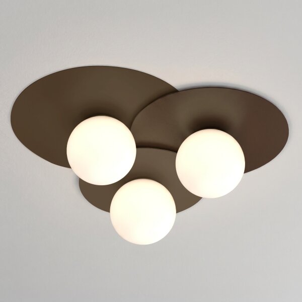 Stropné svietidlo FLAT 3xE27/15W/230V 55x60 cm hnedá