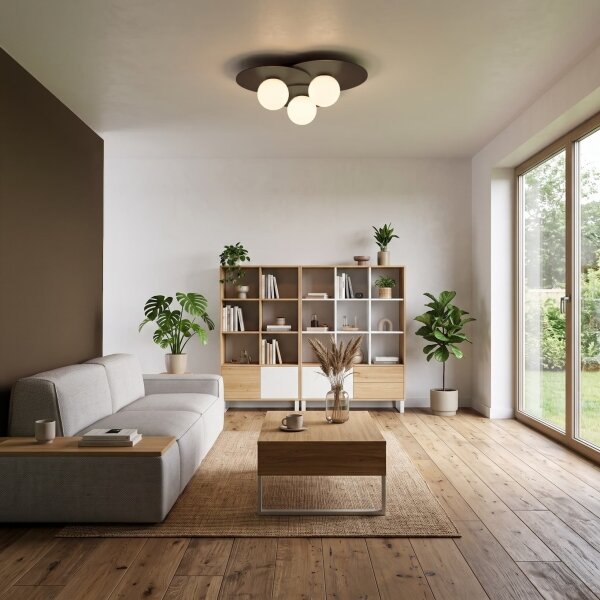 Stropné svietidlo FLAT 3xE27/15W/230V 55x60 cm hnedá