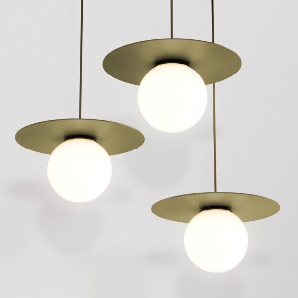 Závesný luster na lanku FLAT 3xE27/15W/230V zlatý