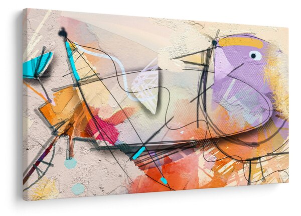 Obraz - Abstrakcia, vtáčik (90x60 cm)