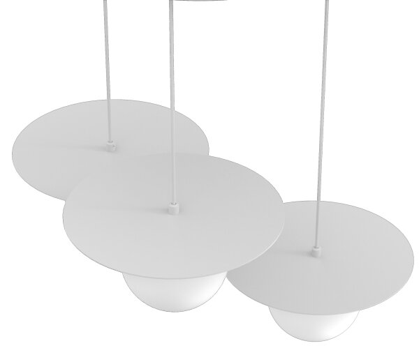 Závesný luster na lanku FLAT 3xE27/15W/230V biela