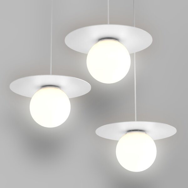 Závesný luster na lanku FLAT 3xE27/15W/230V biela