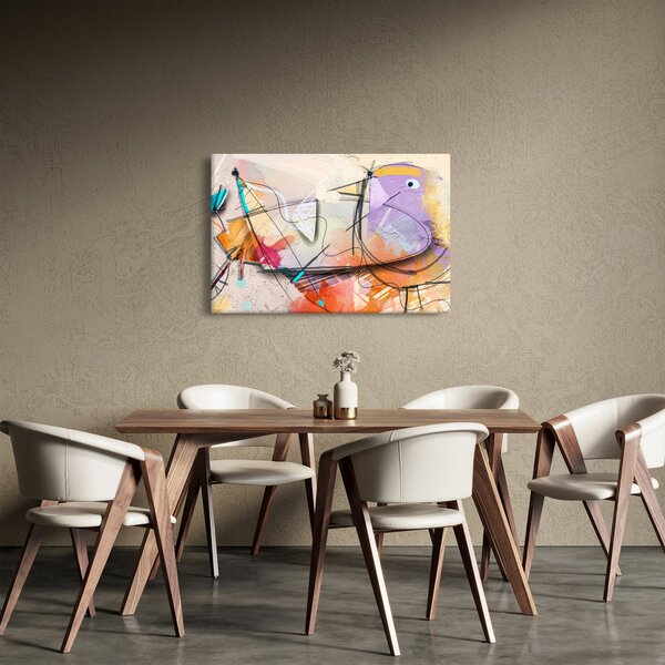 Obraz - Abstrakcia, vtáčik (90x60 cm)