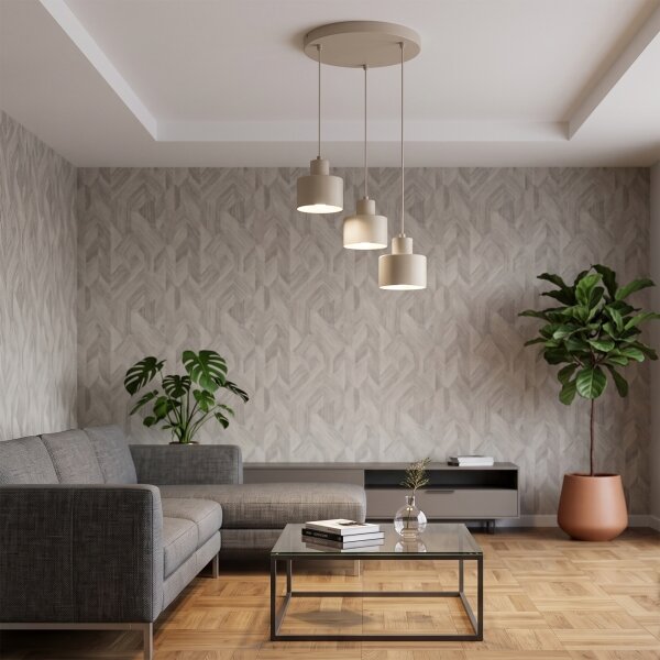 Luster na lanku PARKLA 3xE27/15W/230V béžový