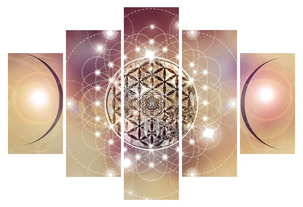 Obraz - Mandala s elementmi (150x105 cm)