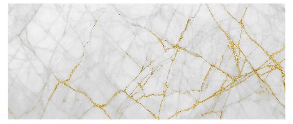 Obraz - Bielo-zlatý mramor (120x50 cm)