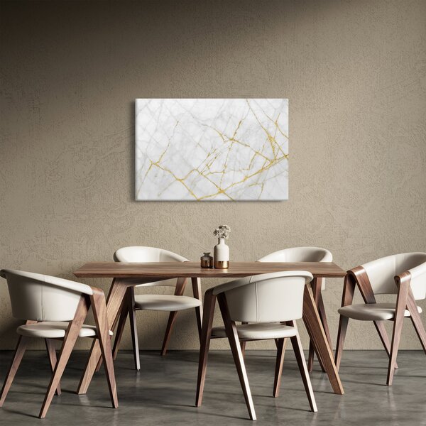 Obraz - Bielo-zlatý mramor (90x60 cm)