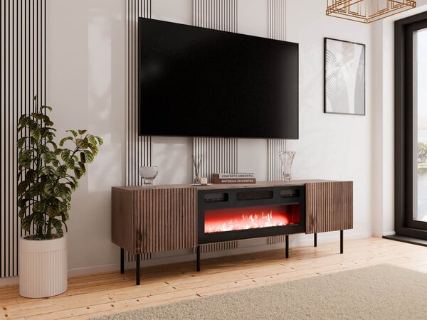 Mirjan24 TV skrinka s krbom Ostani 180, Farby: Orech warmia 5903211350559