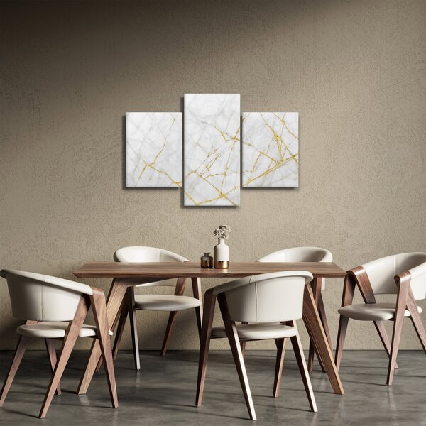 Obraz - Bielo-zlatý mramor (90x60 cm)