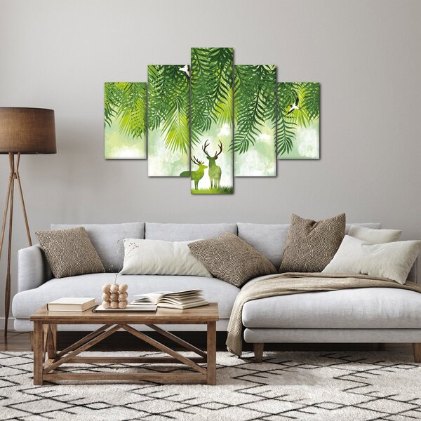 Obraz - Jelene v lese (150x105 cm)