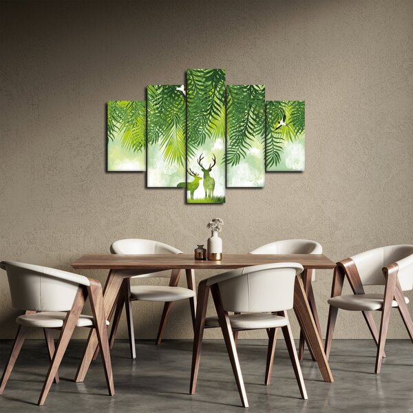 Obraz - Jelene v lese (150x105 cm)