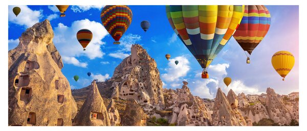 Obraz - Teplovzdušné balóny, Cappadocia, Turkey. (120x50 cm)