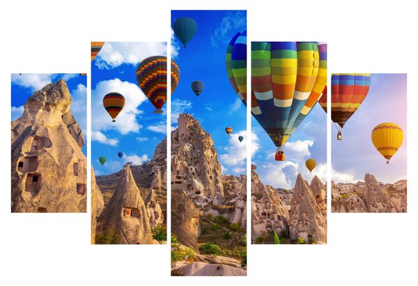 Obraz - Teplovzdušné balóny, Cappadocia, Turkey. (150x105 cm)