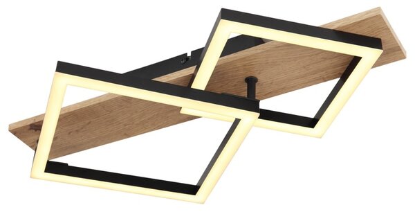 Stropné LED svietidlo BEATRIX 2 čierna/svetlé drevo