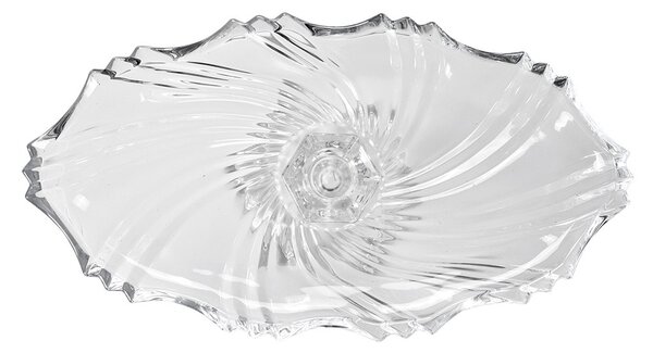 Transparentná sklenená servírovacia misa/tanier - 36*20*13 cm - Clayre & Eef