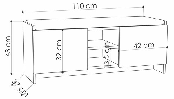 Skrinka na topánky Zulla Dark Oak