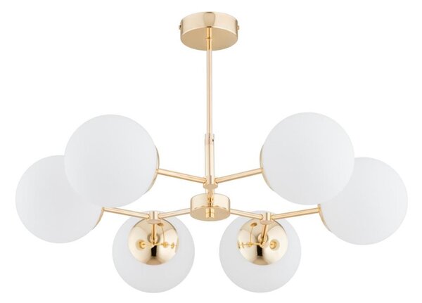 Luster na tyči FOTON 6xE14/40W/230V zlatá/biela