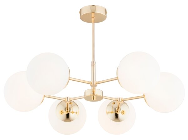 Luster na tyči FOTON 6xE14/40W/230V zlatá/biela