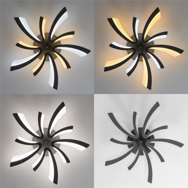 Brilagi - LED Stmievateľný prisadený luster TWIST LED/55W/230V 3000-6500K antracit + DO